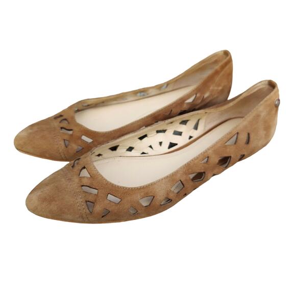 Tan Suede pointed toe Calvin Klein Flats sz 8.5 - Picture 1 of 8
